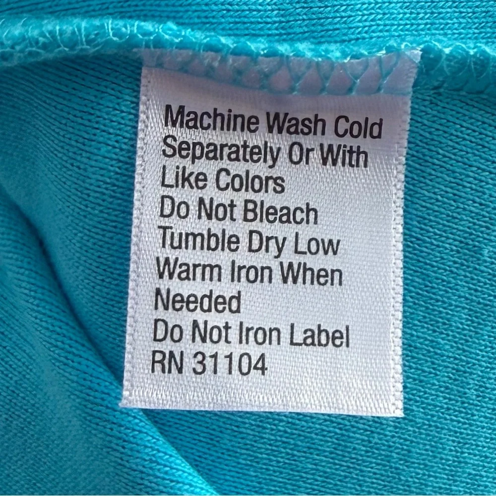 •Kim Rogers• NWT Turquoise Open Front Cotton Cardigan - Size XL - Picture 8 of 9